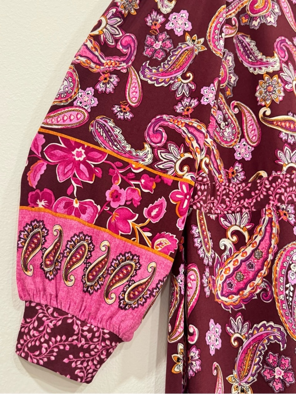 Susan Graver Paisley Floral Boho Midi Dress Comfy Stretch 3X - Picture 4 of 7